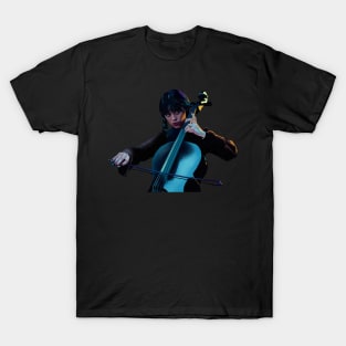 Wednesday Playing Cello Digital Painting T-Shirt